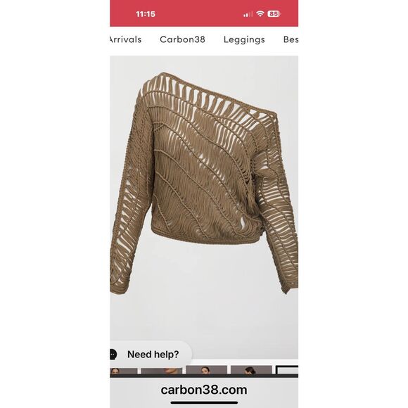 Carbon 38 Crochet Off Shoulder Women's Sweater NWT - Picture 3 of 8